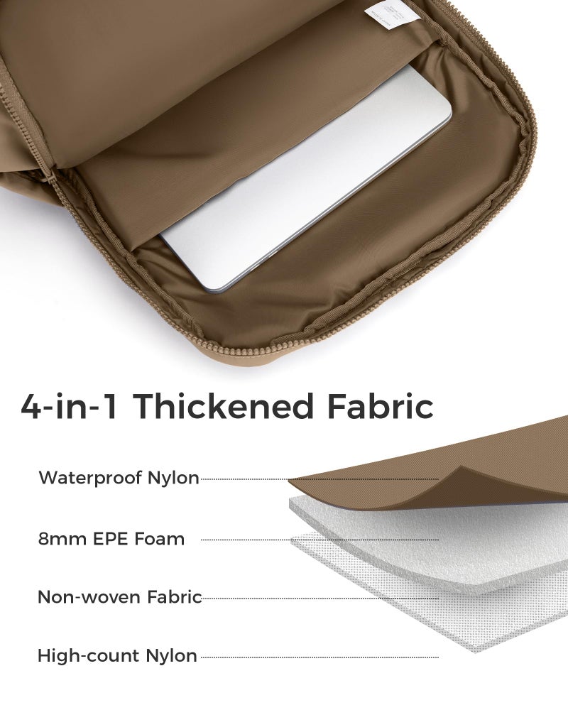FODOKO Backpack for Work, Casual Backpack for Women Men Daypack Backpack for Travel College Bookbag Separate Compartment for 15.6 Inch Notebook Brown - Image 4