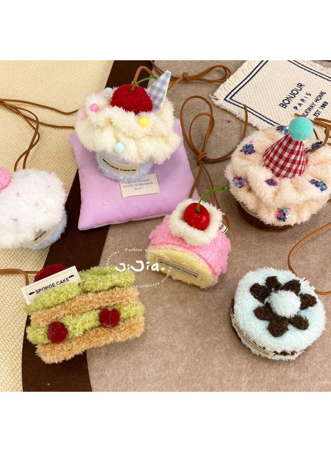 Fun Cute Plush Dessert House Necklace Pendant Cute Cake Cherry Accessories Sweet Strawberry Neck Jewelry-Specifications:Sandwich Pendant - Image 3