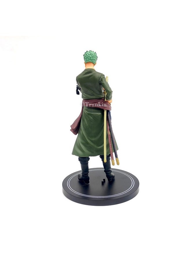 Trunkin - Trunkin One Piece Roronoa Zoro Action Figure with Stand PVC Anime Figurine Collectible Model Toy - 17 Cms - Image 1