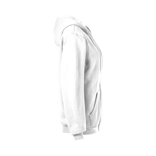 Soffe Mens Training Fleece Zip Hood Sweatshirt, White, XX-Large - Image 2