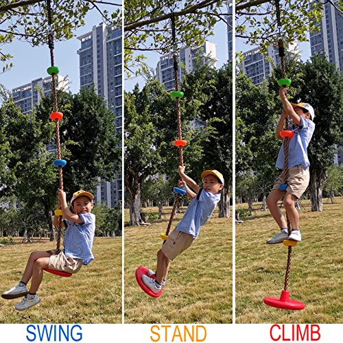 Xinlinke Tree Climbing Rope and Kids Disc Swing Seat Set Outdoor Backyard Playground Accessories - Image 5