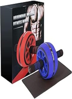 Generic Wheel Roller Training Strength Trainer Ab Abdominal Mat Multifunctional Body Fitness Strength Training - Blue 