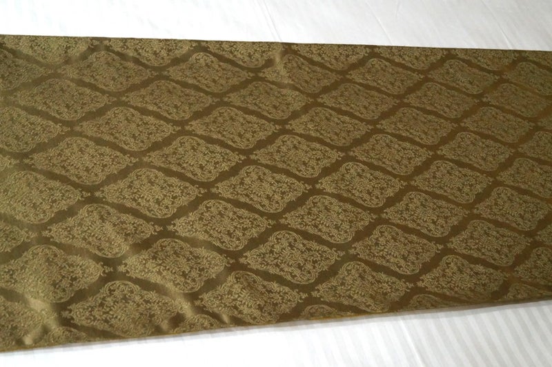 Vissage Damask Floral Double Bed Runner with 2 Cushion Covers, Green - Image 3