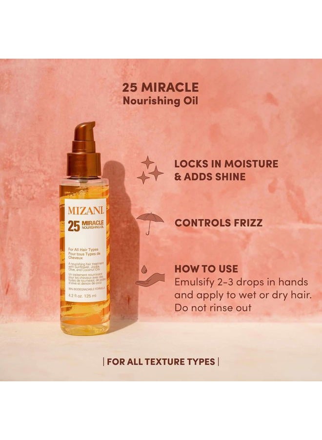 Mizani 25 Miracle Nourishing Oil | Lightweight, Nourishing Hair Oil | with Coconut Oil | for All Hair Types | 4.2 Fl Oz - Image 4