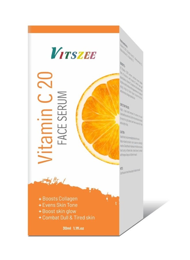 VITSZEE سيروم فيتسزي للوجه بفيتامين سي 20%، 30 مل، لبشرة مشرقة ومبيضة | يزيد من إشراقة البشرة فورًا ويقلل من البقع والتصبغات، مناسب لجميع ألوان البشرة - Image 1