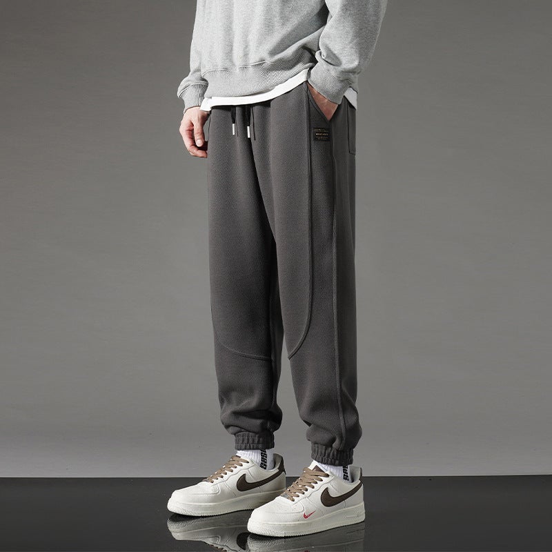 Mens Casual Joggers 2023 Spring Autumn New Black (fleece-lined)  - Image 2