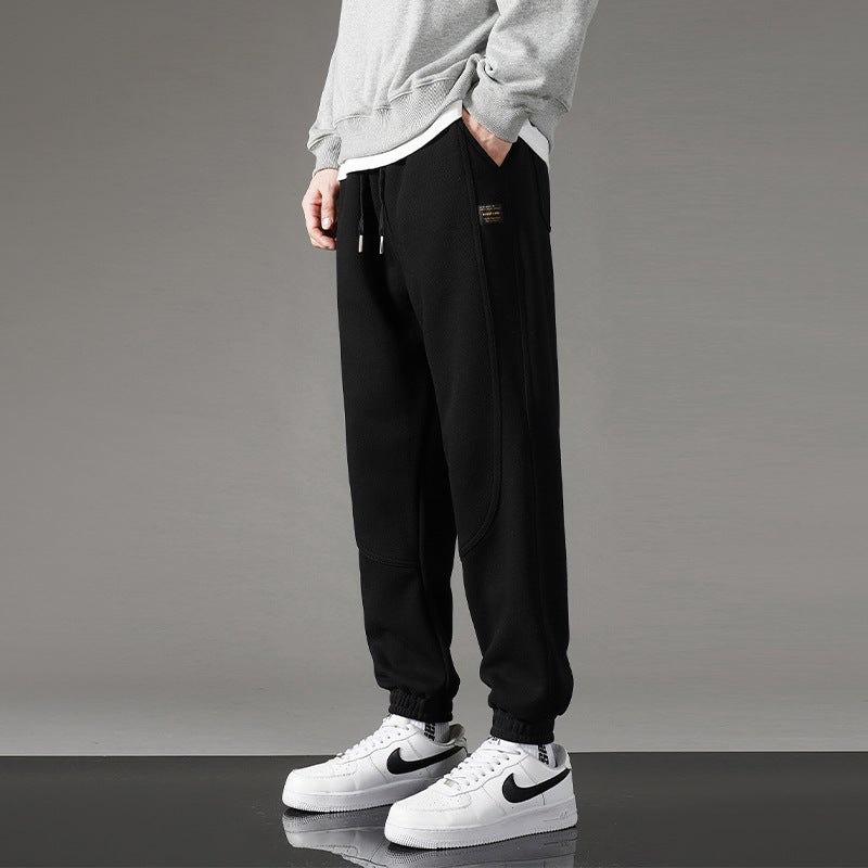 Mens Casual Joggers 2023 Spring Autumn New Black (fleece-lined)  - Image 5