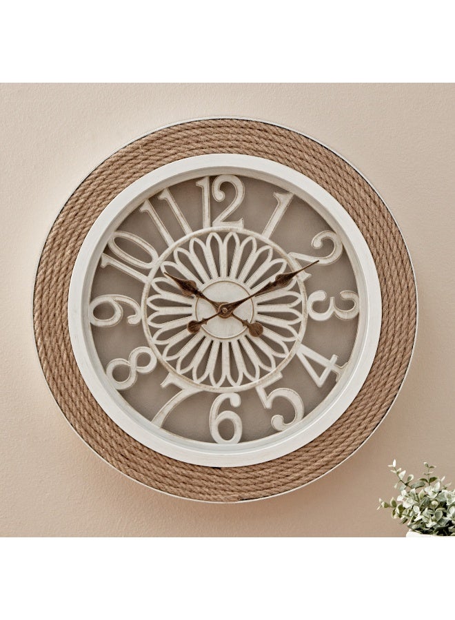 Saratoga Wall Clock with Hemp Rope Runway 51 x 5.5 x 51 cm