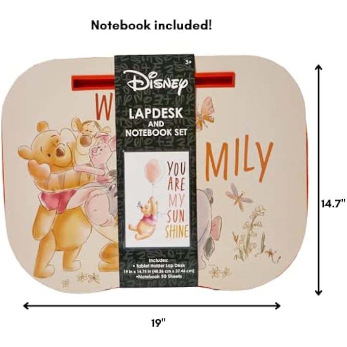 Disney WINNIE THE POOH LAP DESK FOR KIDS WITH NOTEBOOK AND TABLET HOLDER SLOT - Image 2