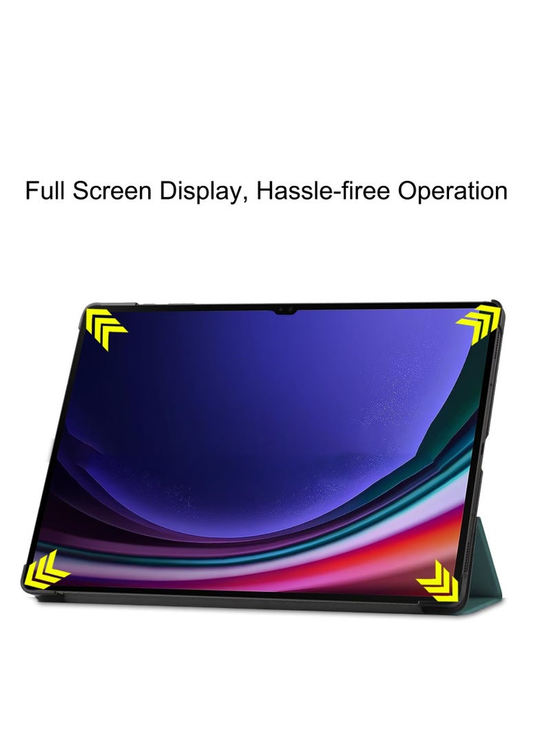 Suitable for Samsung Galaxy Tab S9ULTRA 14.6 inch-2023 protective shell, shockproof and impact resistant, TPU material has magnetic absorption function, automatic wake-up, lightweight and yellowing resistant, Samsung Galaxy Tab S9ULTRA 14.6 protective shell (green) - Image 4