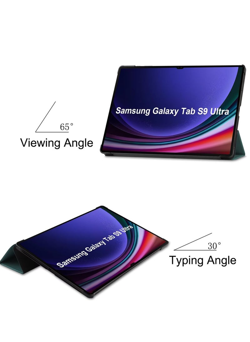 Suitable for Samsung Galaxy Tab S9ULTRA 14.6 inch-2023 protective shell, shockproof and impact resistant, TPU material has magnetic absorption function, automatic wake-up, lightweight and yellowing resistant, Samsung Galaxy Tab S9ULTRA 14.6 protective shell (green) - Image 3