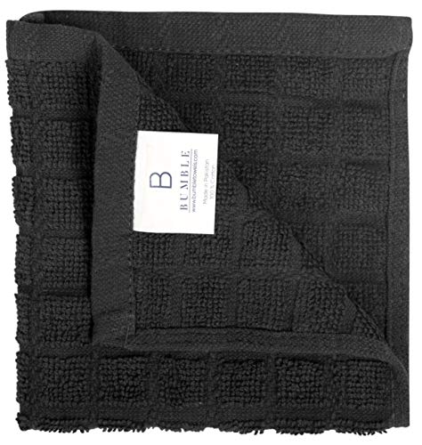 Bumble Towels Bumble Dish Towels & Dish Cloths (8 Pack) | 100% Cotton Kitchen Towels | 12" x 12" | 405 GSM | Soft, Highly Absorbent & Durable Rags for Washing Dishes | Black - Image 3