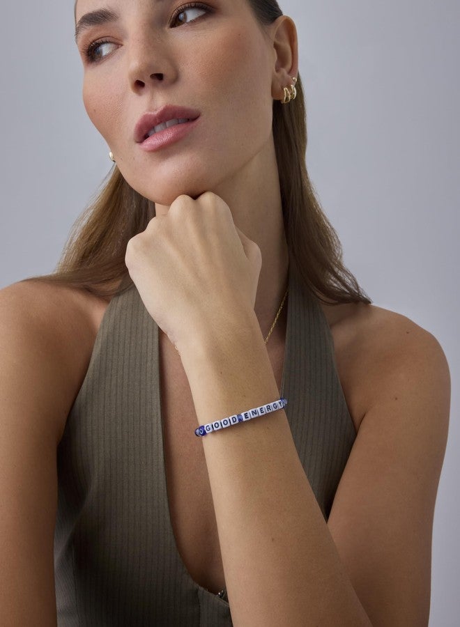 PAVOI Evil Eye Adjustable Beaded Bracelet for Women, White Gold, 4MM - Image 4
