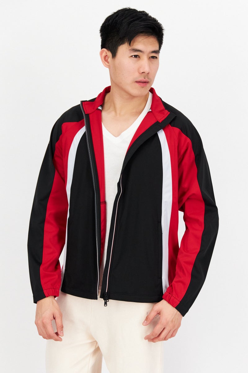 Greg Norman جاكيت تدريب طويل الأكمام للرجال، رياضي، أسود - Image 1