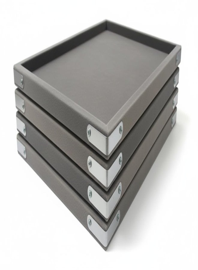 SENTONI Velvet Jewellery Display & Beading Tray | 15 x 12 Inch | Multipurpose Organizer Tray for Jewellery, Beads, Rings, Earrings & Showcase (Set of 4) (Grey) - Image 5