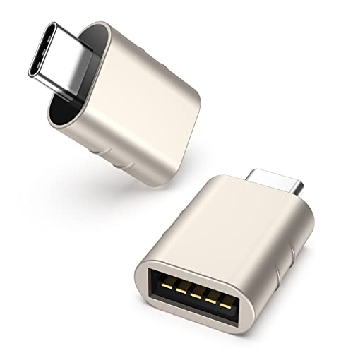 Syntech USB C to USB Adapter Pack of 2 USB C Male to USB3 Female Adapter Compatible with iPhone 17 Pro Max MacBook Pro Air 2024 iMac iPad mini Pro, Other Type C or Thunderbolt 4/3 Devices, Starlight - Image 1