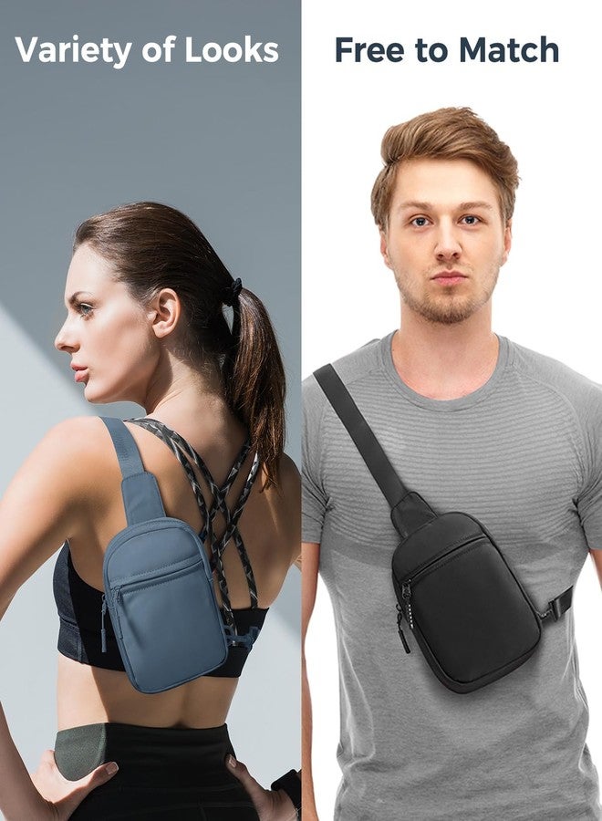 CHOLISS Small Sling Bag for Women and Men, Crossbody Bags Trendy Fanny Packs Chest Bag with Extended Strap, A07 Lake Blue, Small, Crossbody - Image 2