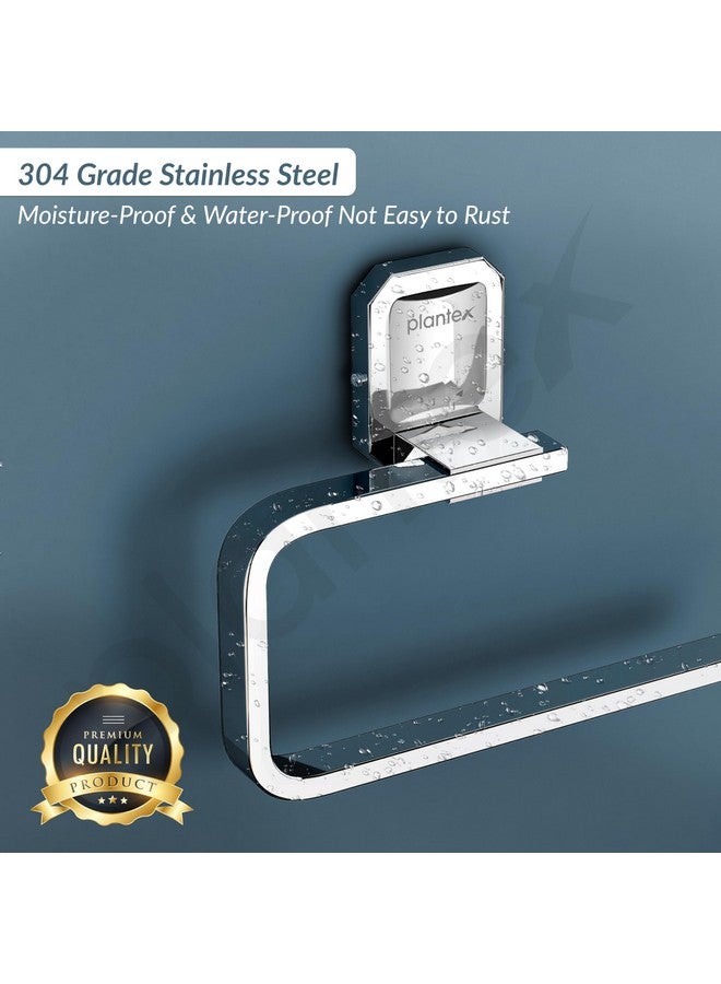 Plantex 304 Grade Stainless Steel Wash Basin Towel Holder/Hand Napkin Hanger/Towel Ring for Kitchen/Bathroom Accessories - Cute (Chrome) - Image 4