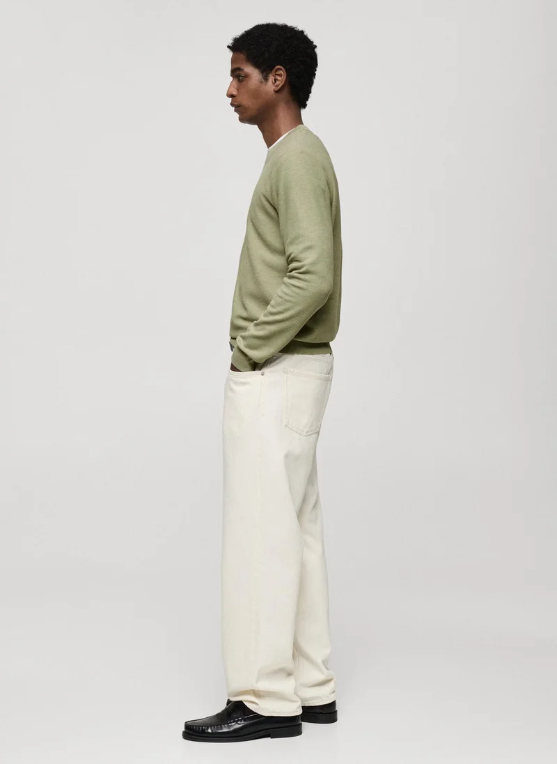مانجو مان Microstructured Cotton Knitted Sweater