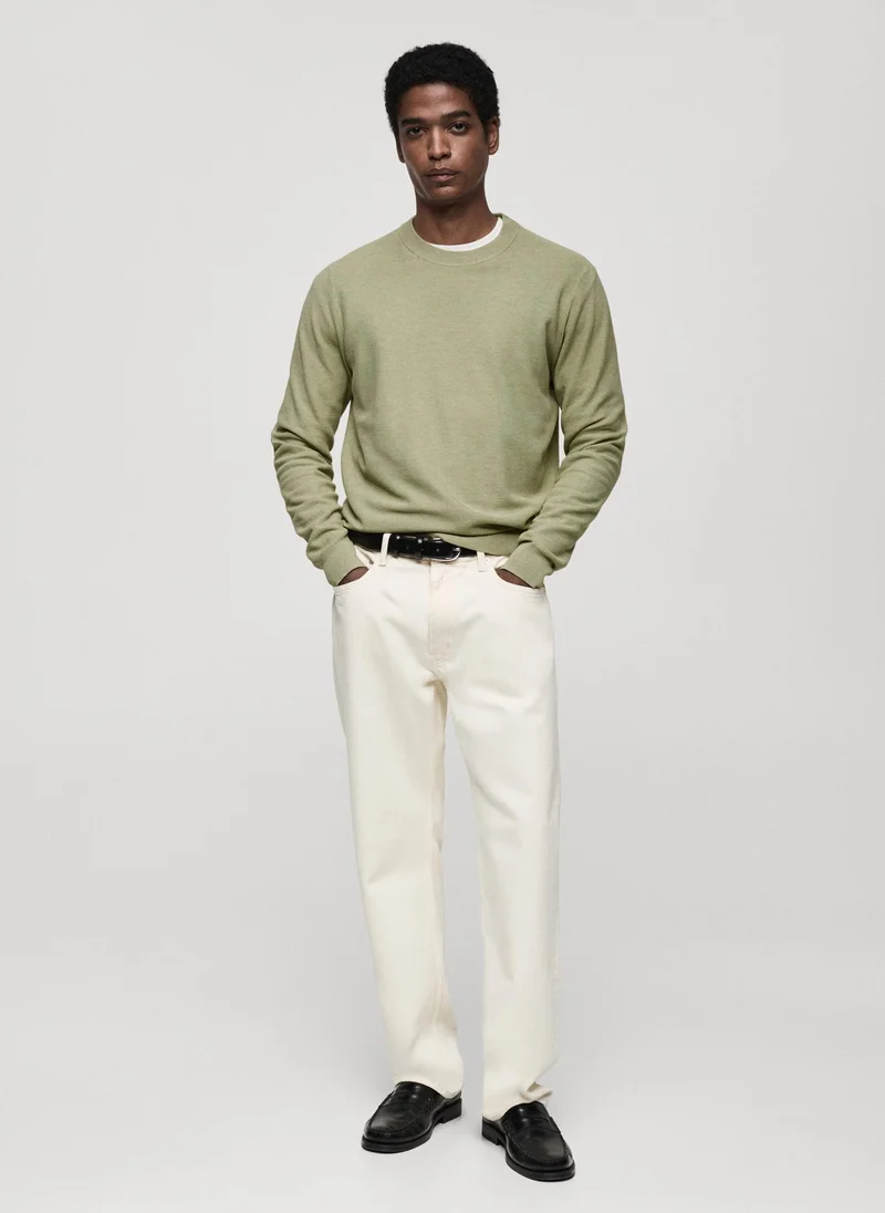 مانجو مان Microstructured Cotton Knitted Sweater
