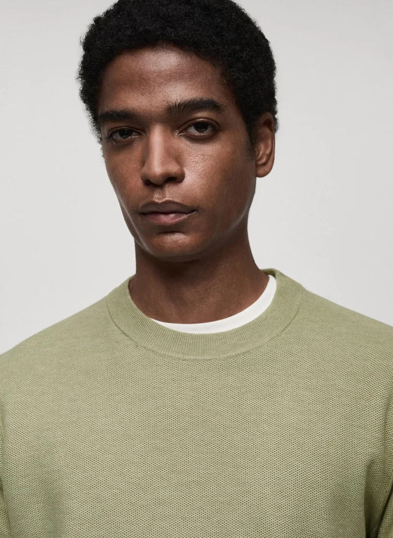مانجو مان Microstructured Cotton Knitted Sweater