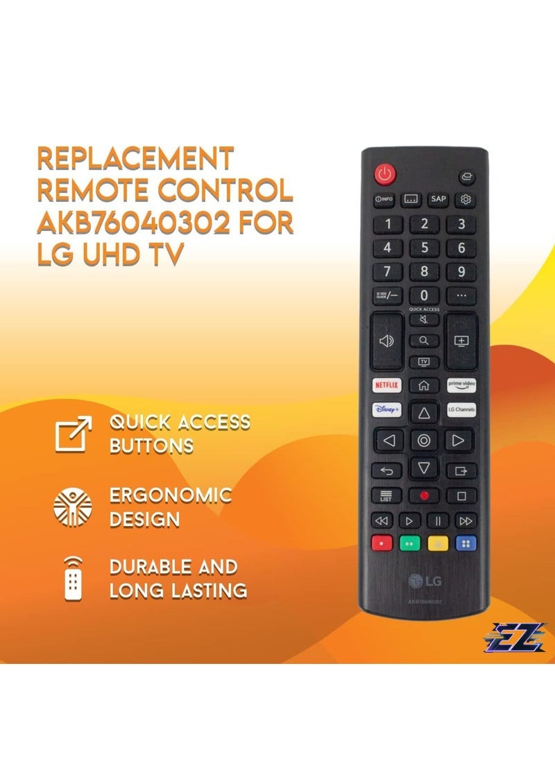 PopZa Replacement Remote Control AKB76040302 for LG Smart TV Compatible with 50UN7000PUC, 50UP75006LF, 55UP7000PUA, 65UP7000PUA, 70UM6970PUA, 75UM6970PUB with battery - Image 2