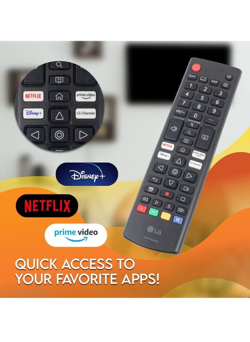 PopZa Replacement Remote Control AKB76040302 for LG Smart TV Compatible with 50UN7000PUC, 50UP75006LF, 55UP7000PUA, 65UP7000PUA, 70UM6970PUA, 75UM6970PUB with battery - Image 4