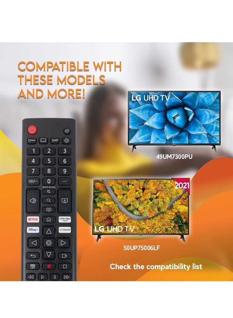 PopZa Replacement Remote Control AKB76040302 for LG Smart TV Compatible with 50UN7000PUC, 50UP75006LF, 55UP7000PUA, 65UP7000PUA, 70UM6970PUA, 75UM6970PUB with battery - Image 3