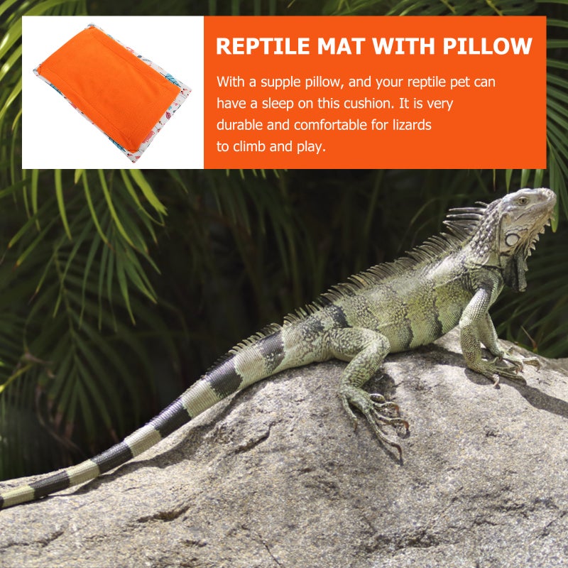 Reptile with Pillow Reptile Pets Cushion Lizard Comfortable Mat Pet Supply - Image 4
