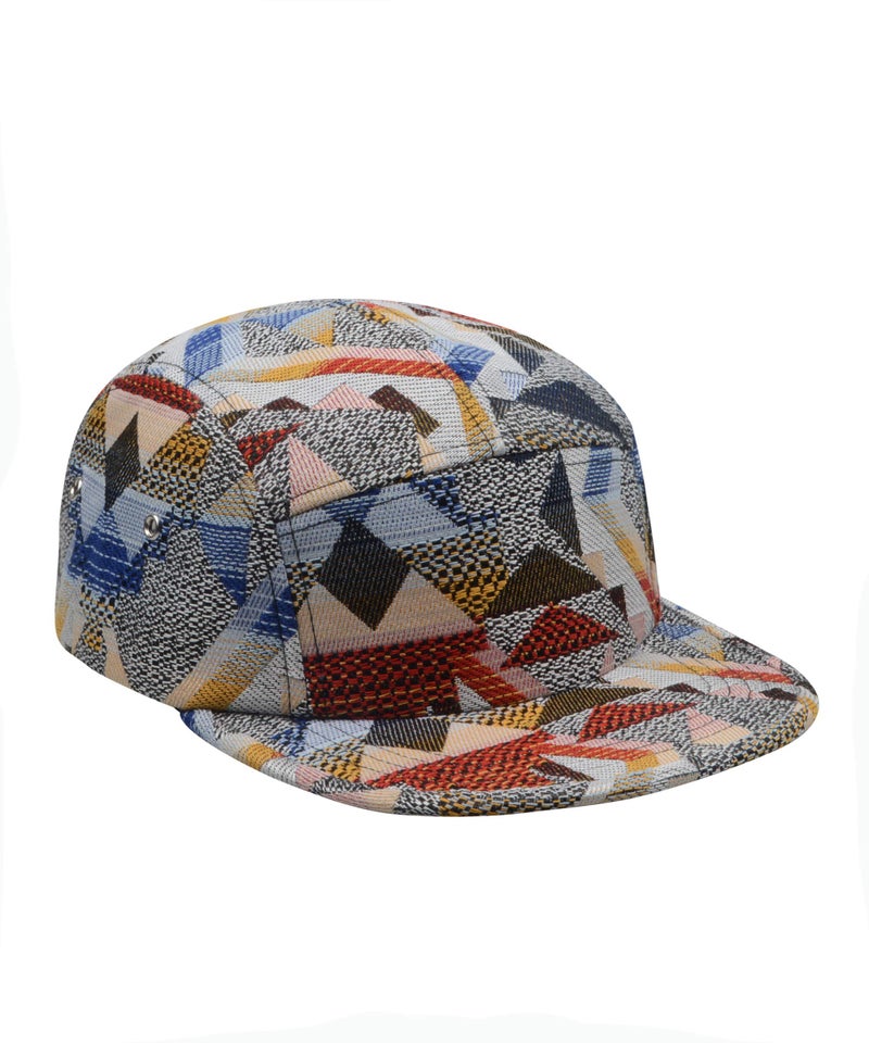 Hatphile قبعة جي بي أكسيسوريز بنمط خطوط متعددة الألوان 5 بانل كبيرة جيو حمراء متعددة الألوان - Image 2