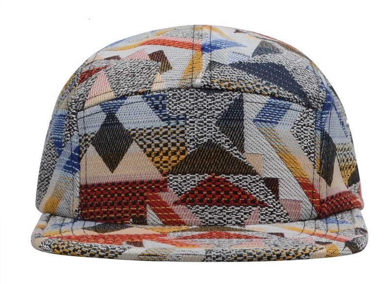 Hatphile قبعة جي بي أكسيسوريز بنمط خطوط متعددة الألوان 5 بانل كبيرة جيو حمراء متعددة الألوان - Image 1