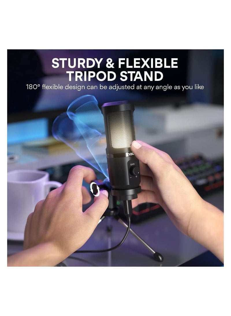 ماونو ميكروفون الألعاب MAONO AU-PM461TR RGB USB مع ميكروفون - أسود - Image 4