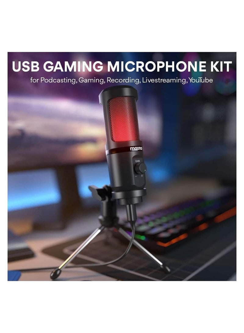 ماونو ميكروفون الألعاب MAONO AU-PM461TR RGB USB مع ميكروفون - أسود - Image 2