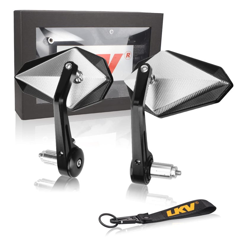 LKV Motorcycle Bar End Mirrors 78 22mm  Antiblue Motorcycle Side Rearview Mirrors 360 Degrees CNC Aluminum Alloy Handlebars Mirror for Kawasaki Yamaha Honda ATV Dirt Bike