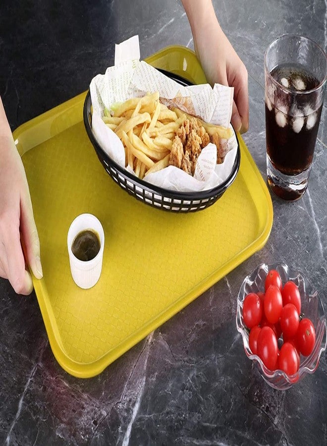 Improvhome Serving Platter/Large Tray; Made of Premium Plastic; Rectangular Shape; Length 16 Inches X Breadth 12 Inches (4 Yellow Tray) - Image 4
