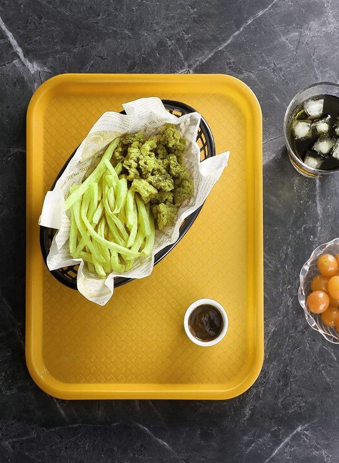 Improvhome Serving Platter/Large Tray; Made of Premium Plastic; Rectangular Shape; Length 16 Inches X Breadth 12 Inches (4 Yellow Tray) - Image 3