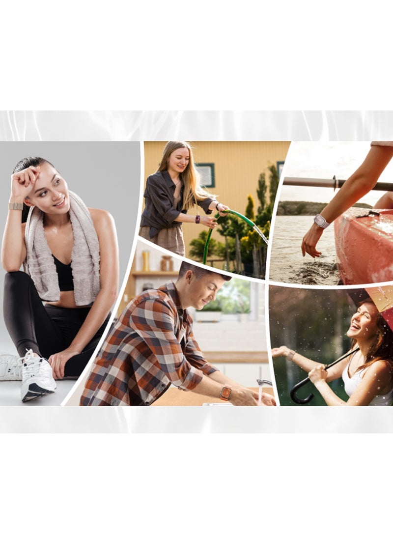 إكس ليفيل مجموعة من 4 أساور رياضية متوافقة مع ساعات أبل 38 مم، 40 مم، 41 مم، 42 مم، 44 مم، 45 مم، 49 مم، أساور سيليكون ناعمة مقاومة للماء، أساور رياضية بديلة، متوافقة مع ساعات آي واتش ساعات آبل السلسلة 8، 7، 6، 5، 4، 3، 2، 1 (42/44/45/49 مم) - Image 4