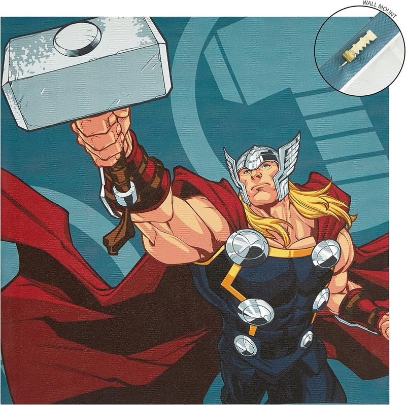Idea Nuova Marvel Avengers Canvas 4 Pack Wall Art Set, Childrens Wall Hanging Décor, Each Piece 11"x11" - Image 4