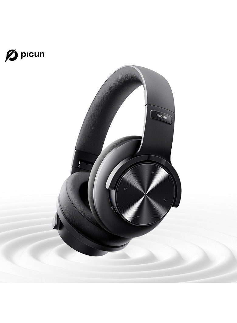 بيكن سماعه قيمنق لاسلكية B8، سماعات رأس للألعاب تغطي الأذن مع بلوتوث V5.3، صوت ستيريو عالي الدقة، صوت جهير عميق، بدون تأخير، خفيفة الوزن، وحدة تشغيل عالية الدقة 40 مم، 46 ساعة تشغيل/مكالمات، خاصية إلغاء الضوضاء، أسود - Image 1