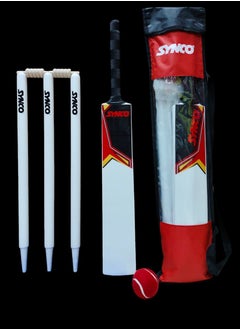synco SYNCO Kids Cricket Set – Size 5 | Moulded wooden Bat with Rubber Grip, Soft Ball & Wicket Stumps | All-Weather Play Set for Children Ages 4-11 for noon  - Image 4