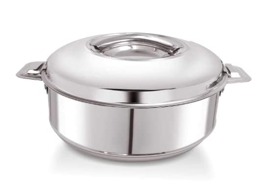 Serve Stainless Steel Double Wall Insulated Hot RotiChapati PotServerCasserole with Glass Lid 4l 1pc Silver - Image 3