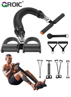 GROIC 8-In-1 Set Pedal Resistance Band ,Exercise Bands with Handles, Elastic Sit up Pull Rope for Waist,Arm,Leg Training, Multi Function Rope Equipment for Home Fitness  - Image 1