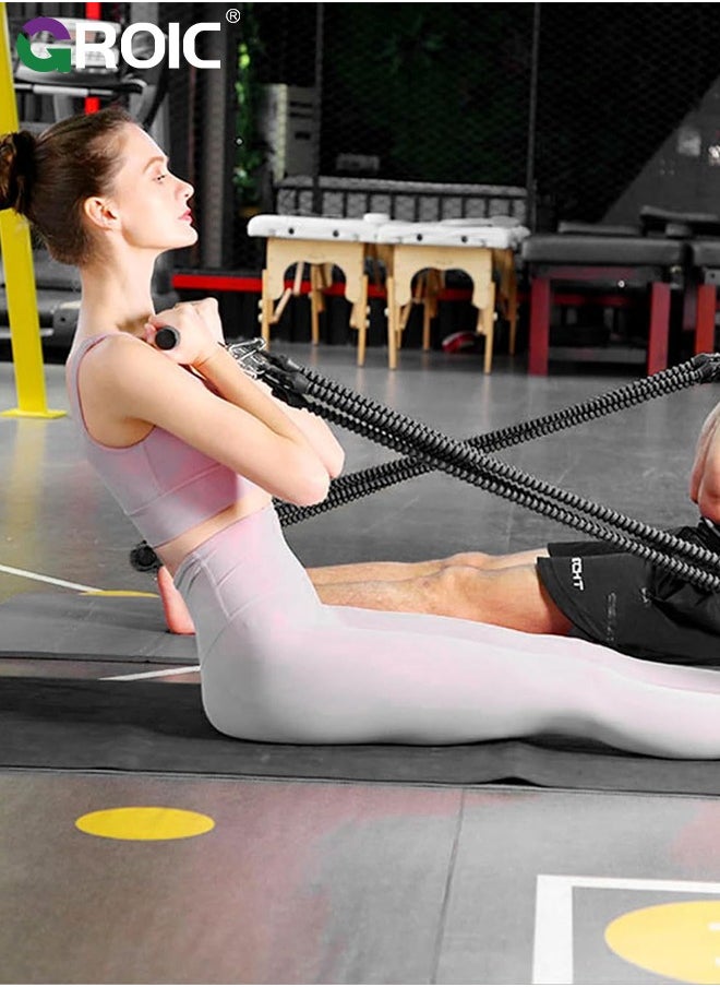 GROIC - 8-In-1 Set Pedal Resistance Band ,Exercise Bands with Handles, Elastic Sit up Pull Rope for Waist,Arm,Leg Training, Multi Function Rope Equipment for Home Fitness - Image 1