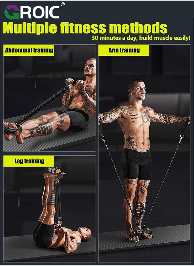 GROIC - 8-In-1 Set Pedal Resistance Band ,Exercise Bands with Handles, Elastic Sit up Pull Rope for Waist,Arm,Leg Training, Multi Function Rope Equipment for Home Fitness - Image 1
