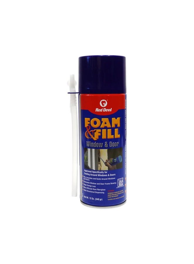 Red Devil 0914 Spray Foam & Fill Window & Door Polyurethane Expanding Insulation Sealant, 12 oz, Off White, Pack of 1 - Image 1