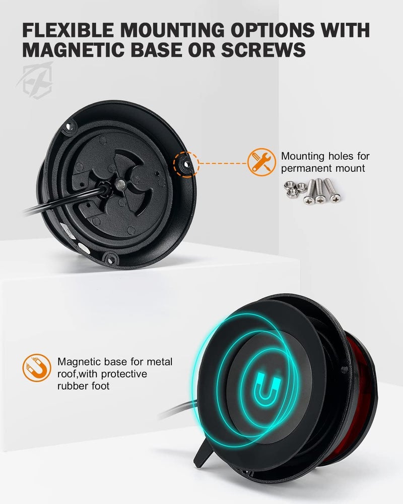 Xprite LED Rotating Beacon Light - Red - Image 4