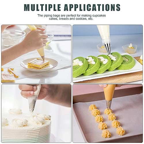 BOOMIBOO Piping Bags and Tips Set, Cakes Decorating Supplies Kit with 100pcs 12 Inch Pastry Bags, 16 Piping Tips, 3 Cake Scraper, 2 Couplers, 2 Bag Ties, Simple and Convenient Baking Supplies Set - Image 5