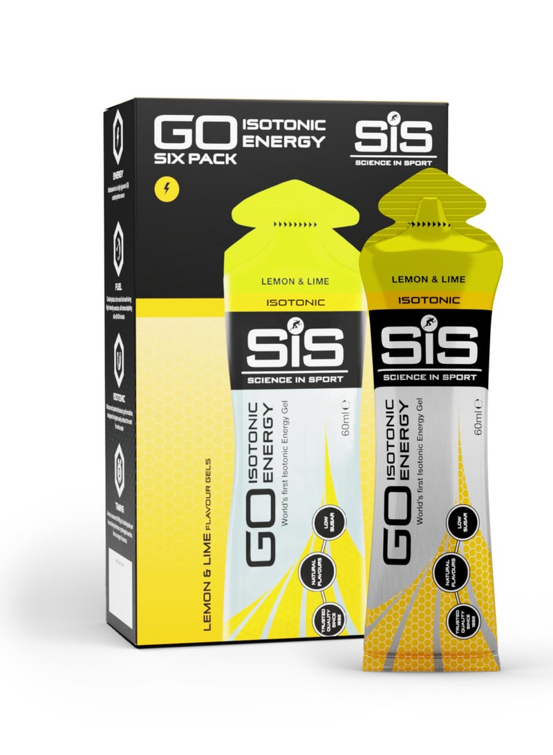 SIS GO Isotonic Energy Gels | Worlds First Isotonic Energy Gel - Trusted Quality Since 1992,Natural Flavours ,Low Suger | Lemon & Lime Flavour | 6 Pack - Image 1