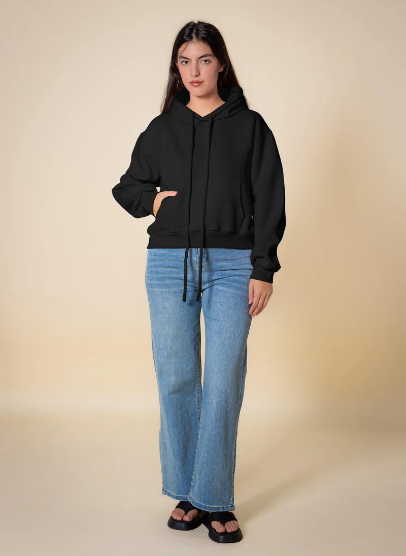 Shapes Black MID-WEIGHT COMFORT HOODIE for Women | Best Price UAE