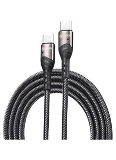 Zoook ZF-Brazen 60w C - Ultra Fast charging braided Type to cable with metal connectors, Supports PD @60Watts; Charges-Black+Grey  - Image 1